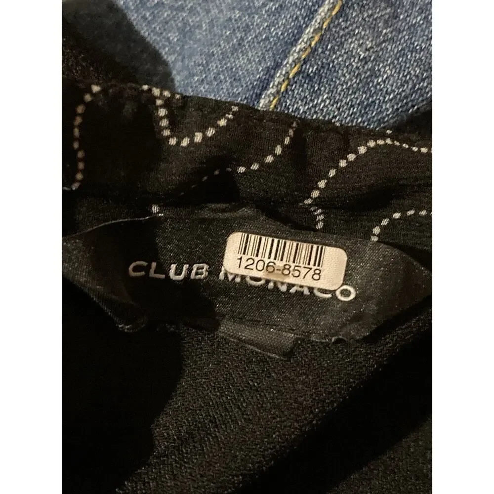 CLUB MONACO Quanni Dress Size L Mini Black White Geometrical Pattern - Picture 2 of 9